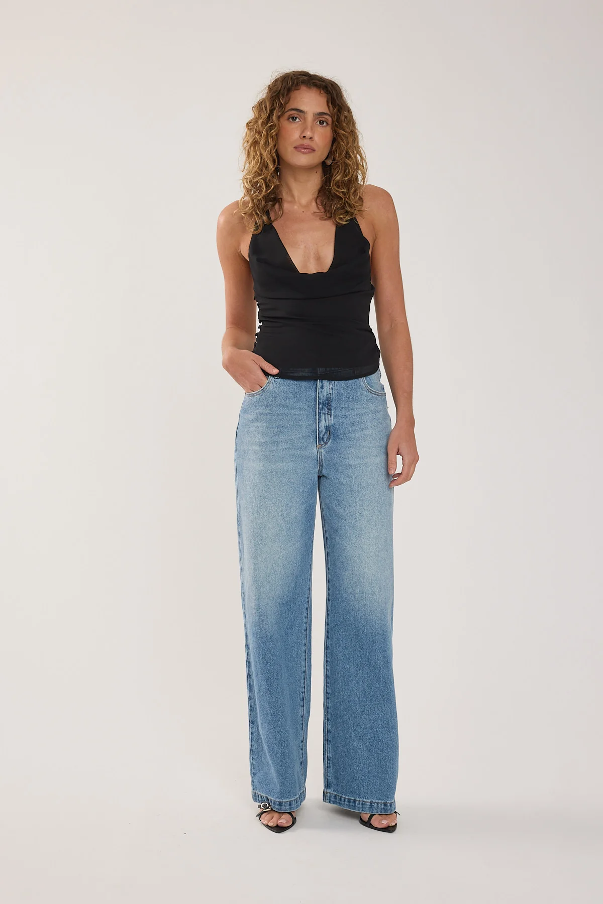 Abrand A 94 High and Wide Jean Paloma Mid Blue Denim