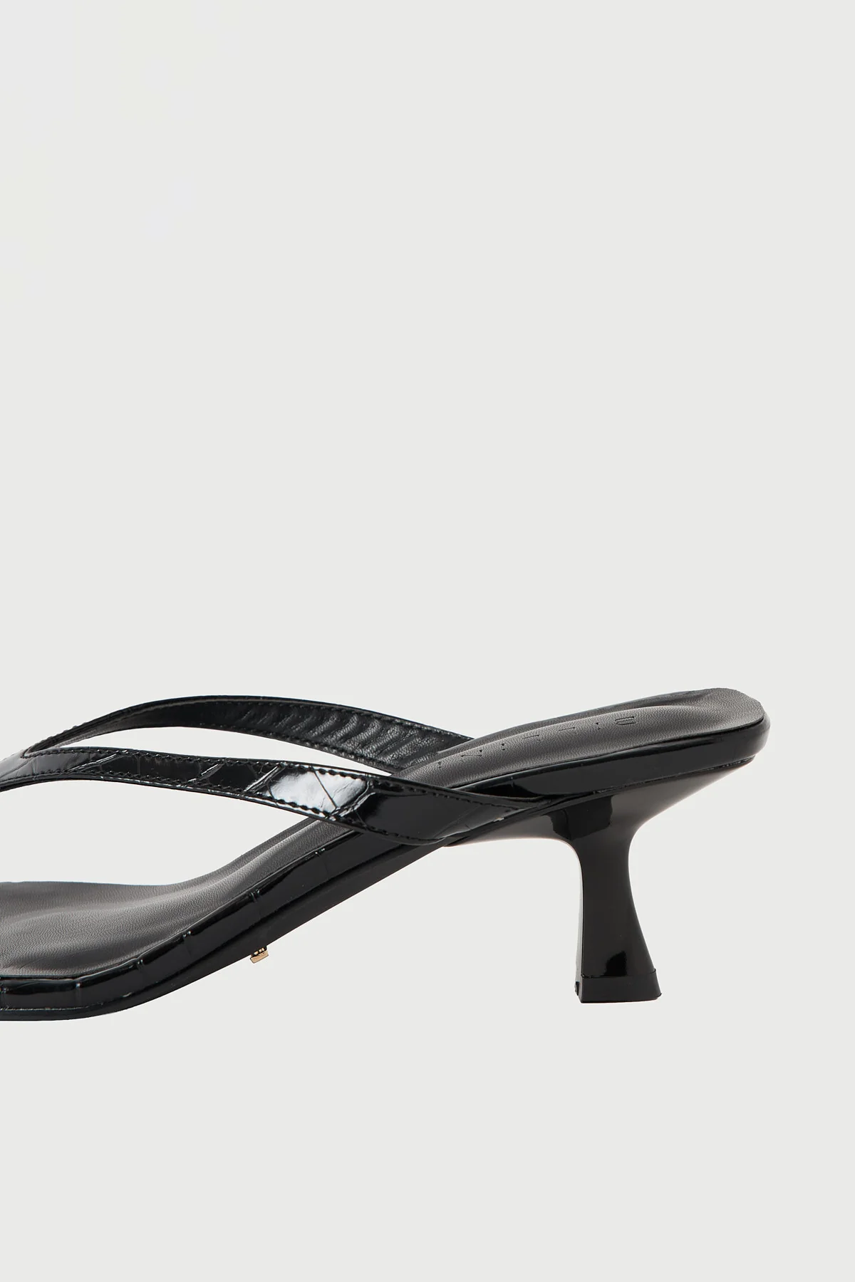 Billini Nazelle PU Croc Thong Heel Black Croc - Image 2