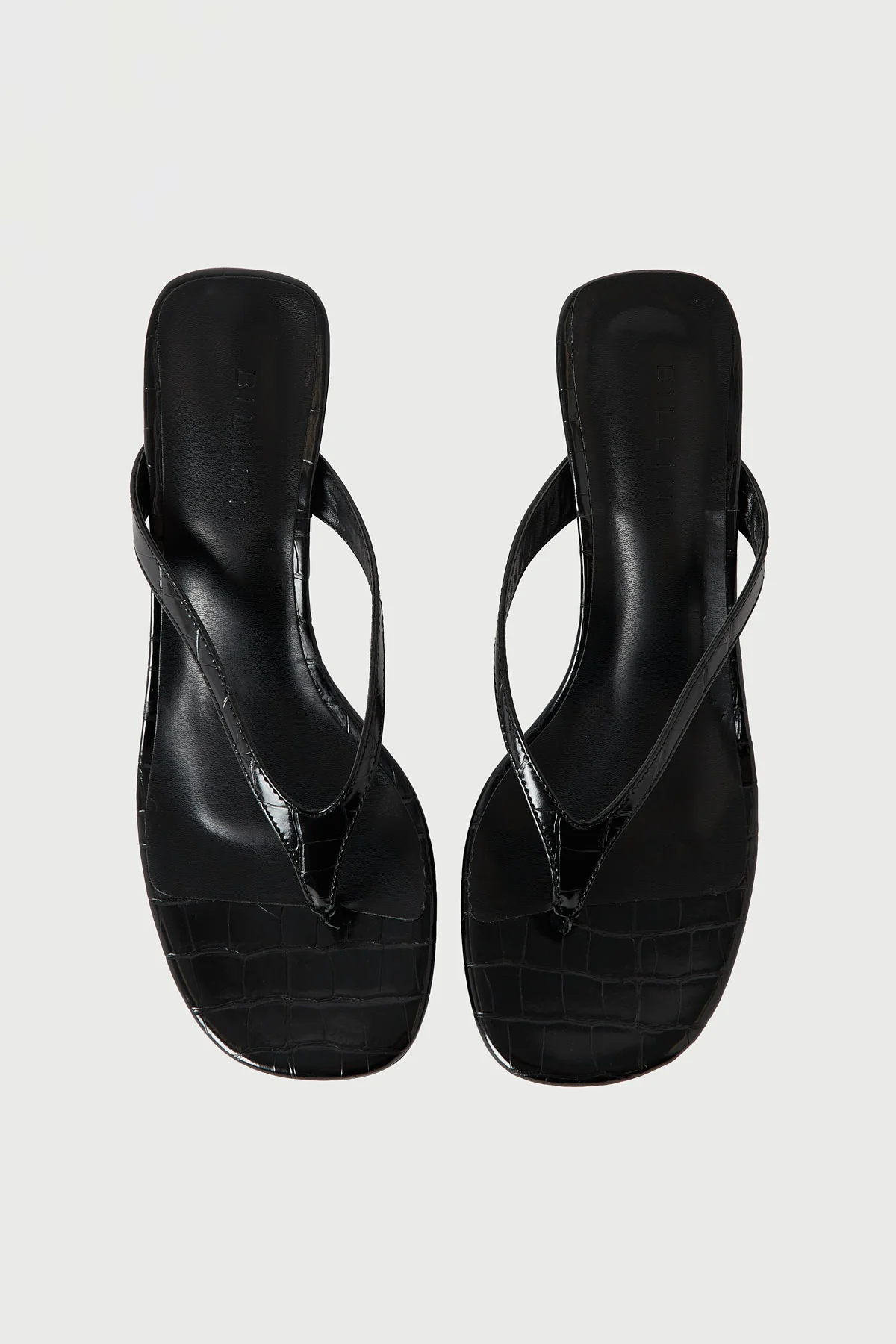 Billini Nazelle PU Croc Thong Heel Black Croc - Image 4