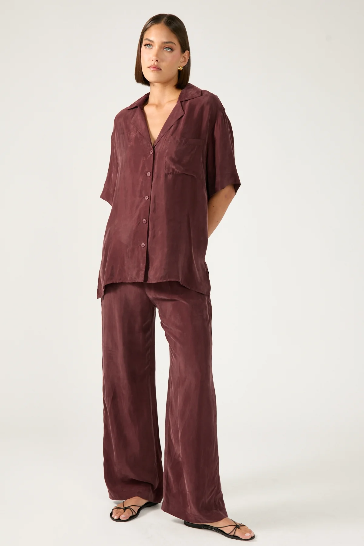 Perfect Stranger Ace Cupro Pant Burgundy - Image 2