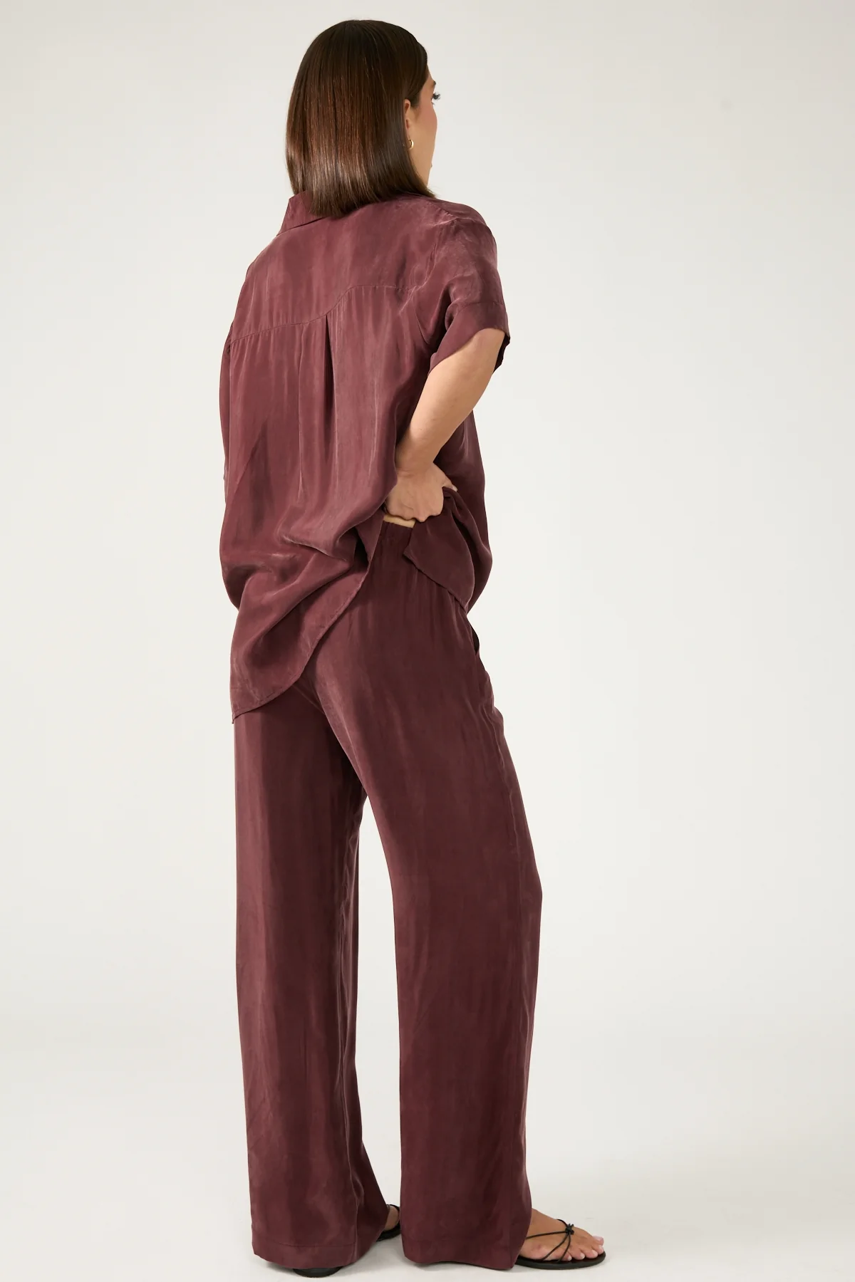 Perfect Stranger Ace Cupro Pant Burgundy - Image 5