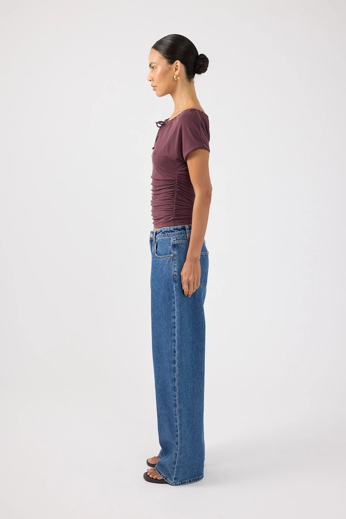 Perfect Stranger Adoria Keyhole Jersey Top Plum - Image 3