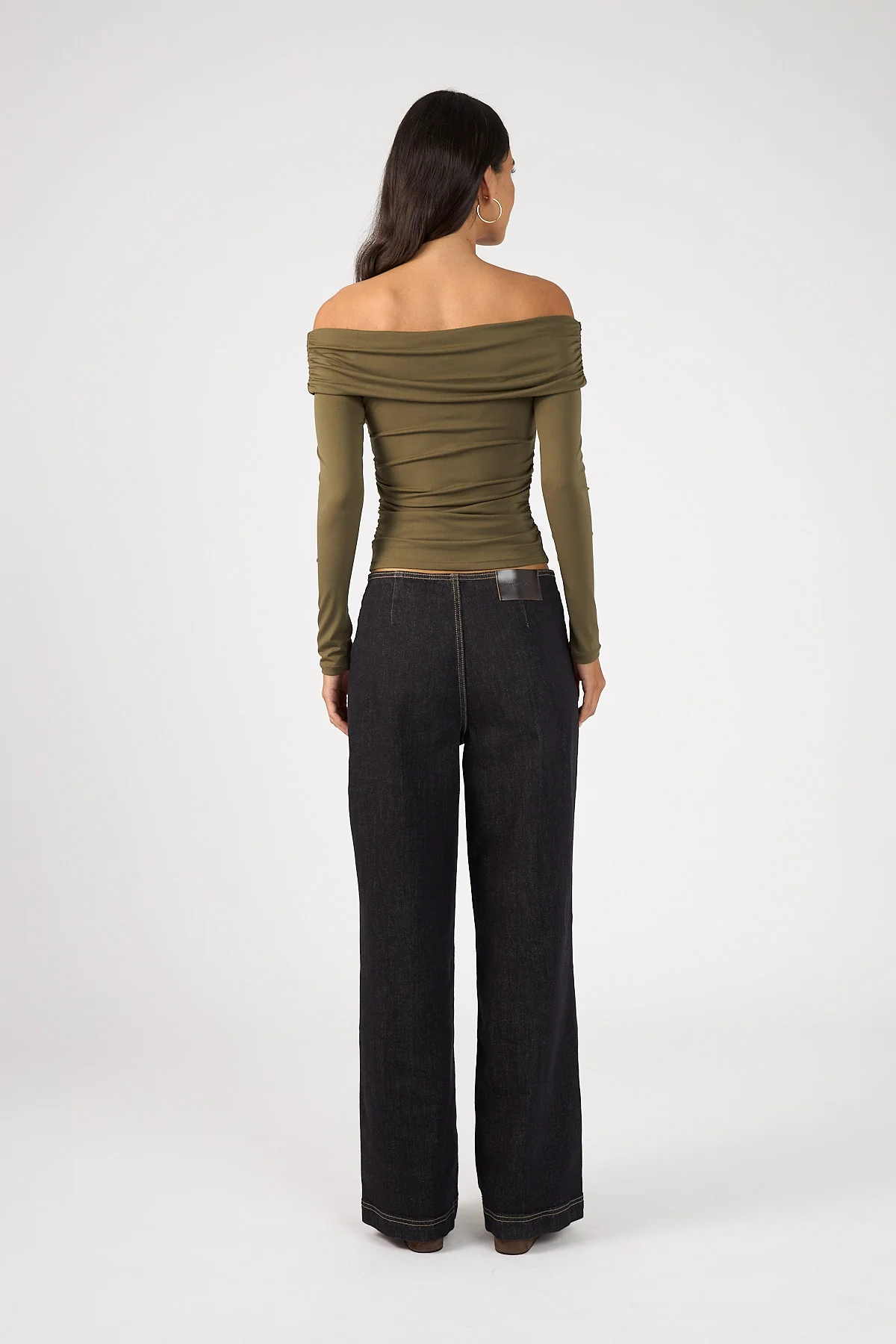 Perfect Stranger Akira Long Sleeve Twist Top Khaki Green - Image 3