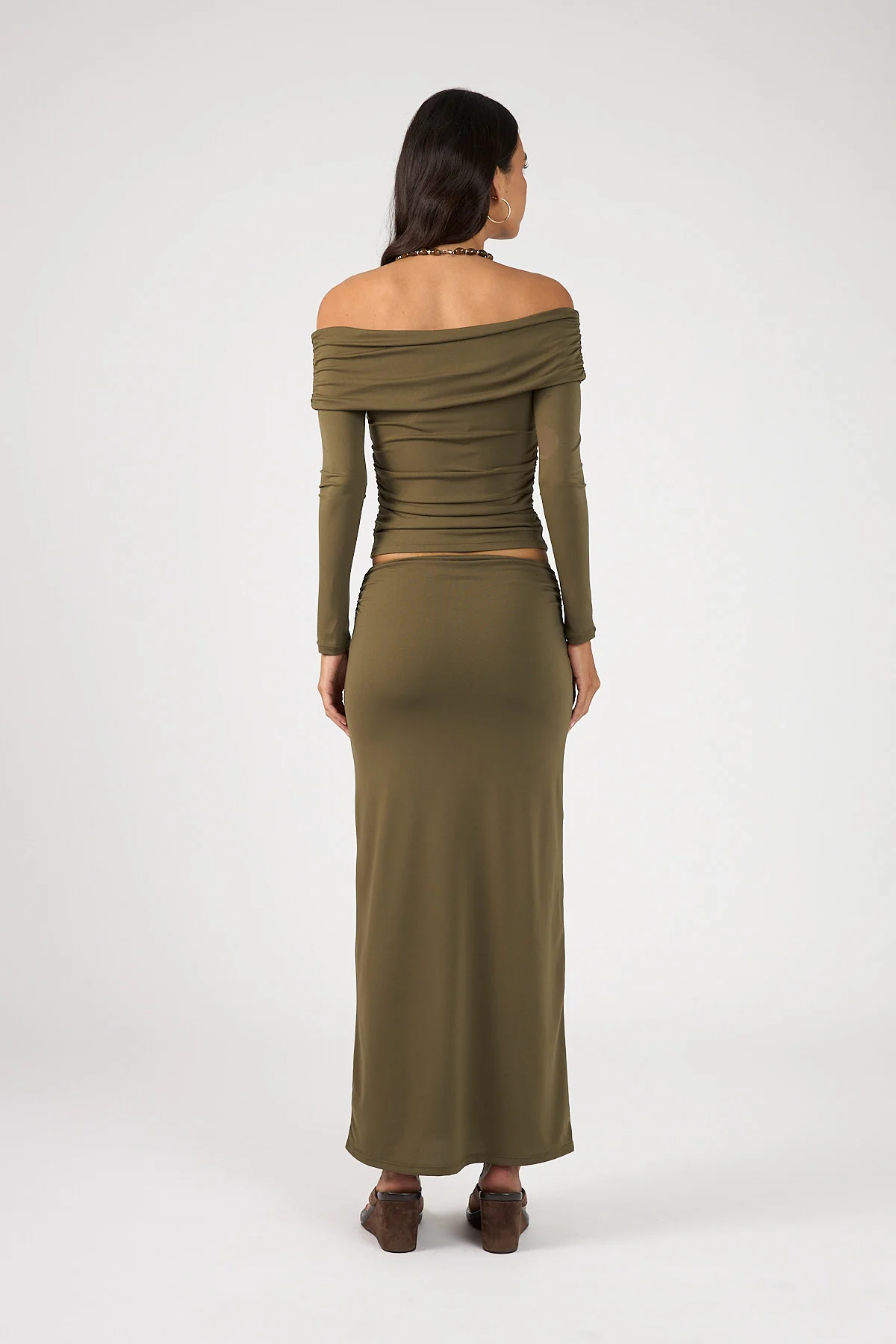 Perfect Stranger Akira Long Sleeve Twist Top Khaki Green - Image 8