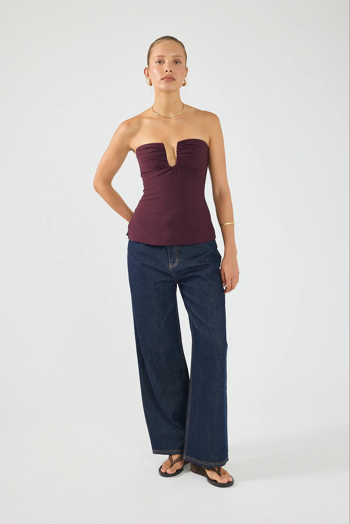 Perfect Stranger Alba Strapless Top Plum - Image 3