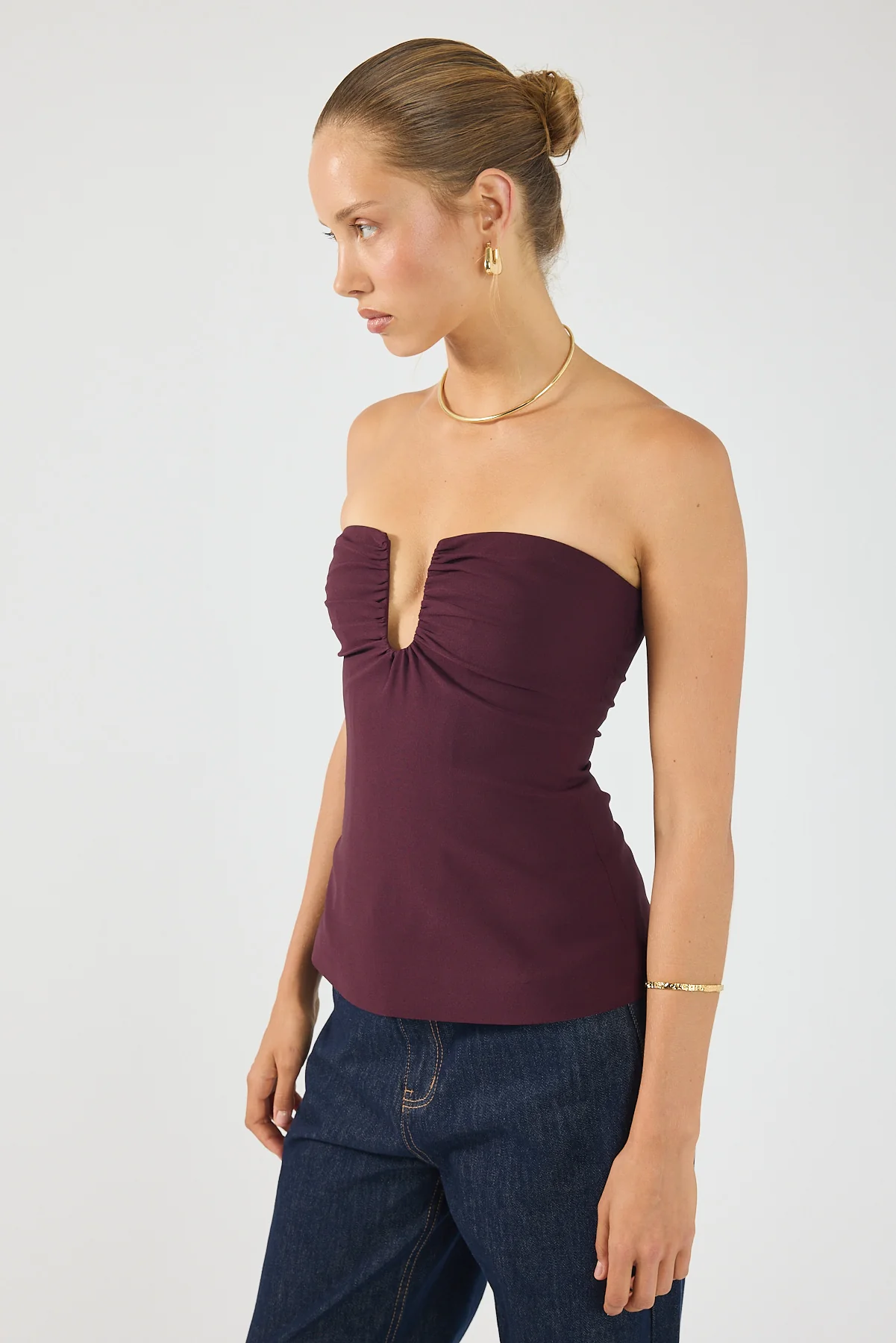 Perfect Stranger Alba Strapless Top Plum - Image 5