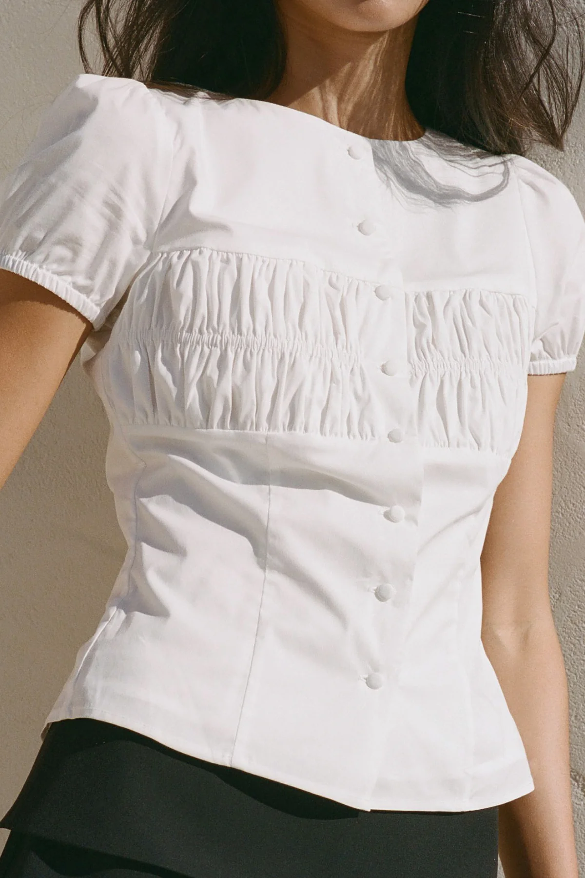 Perfect Stranger Alinna Short Sleeve Blouse White - Image 3