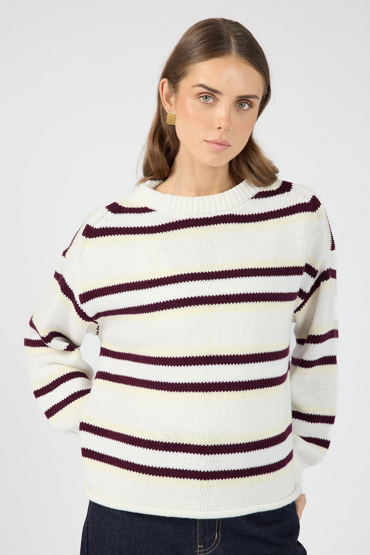 Perfect Stranger Amory Stripe Knit Jumper Cream Stripe - Image 5