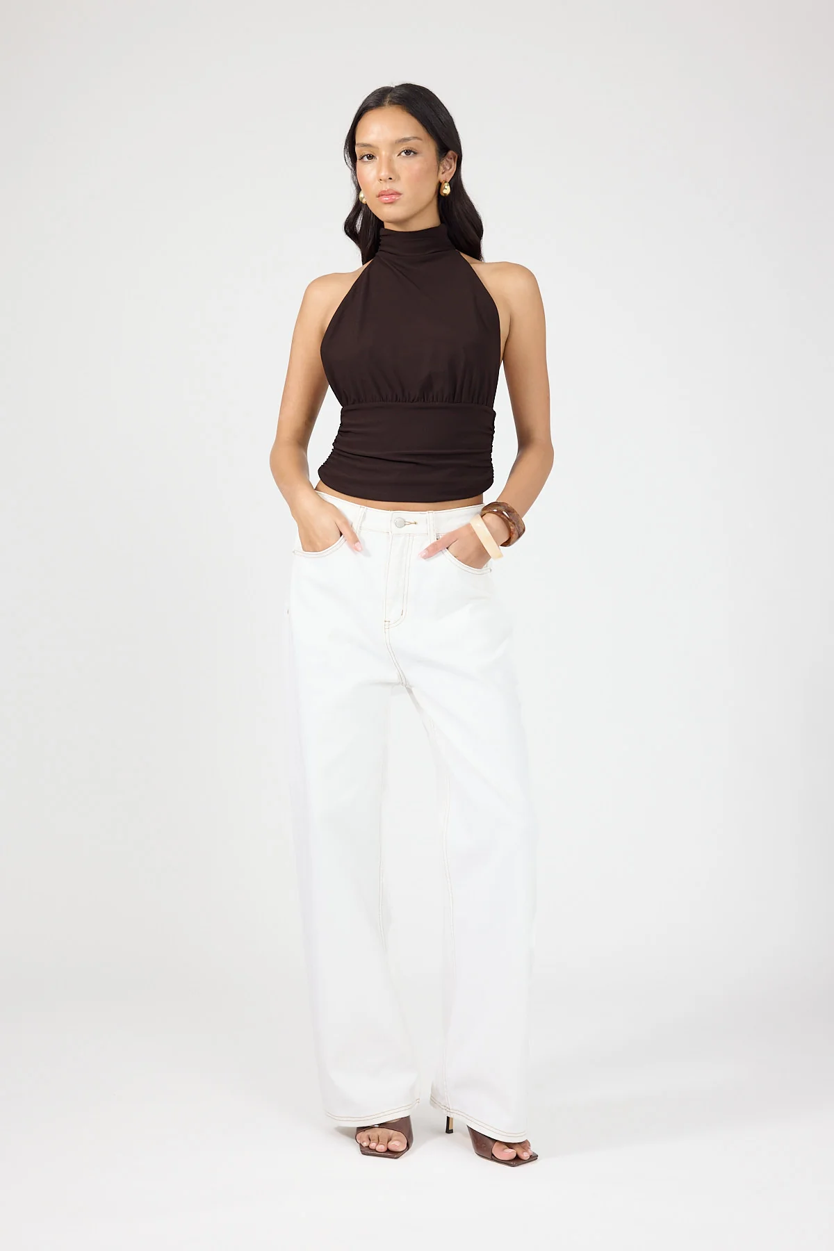 Perfect Stranger Aria Halter Top Brown