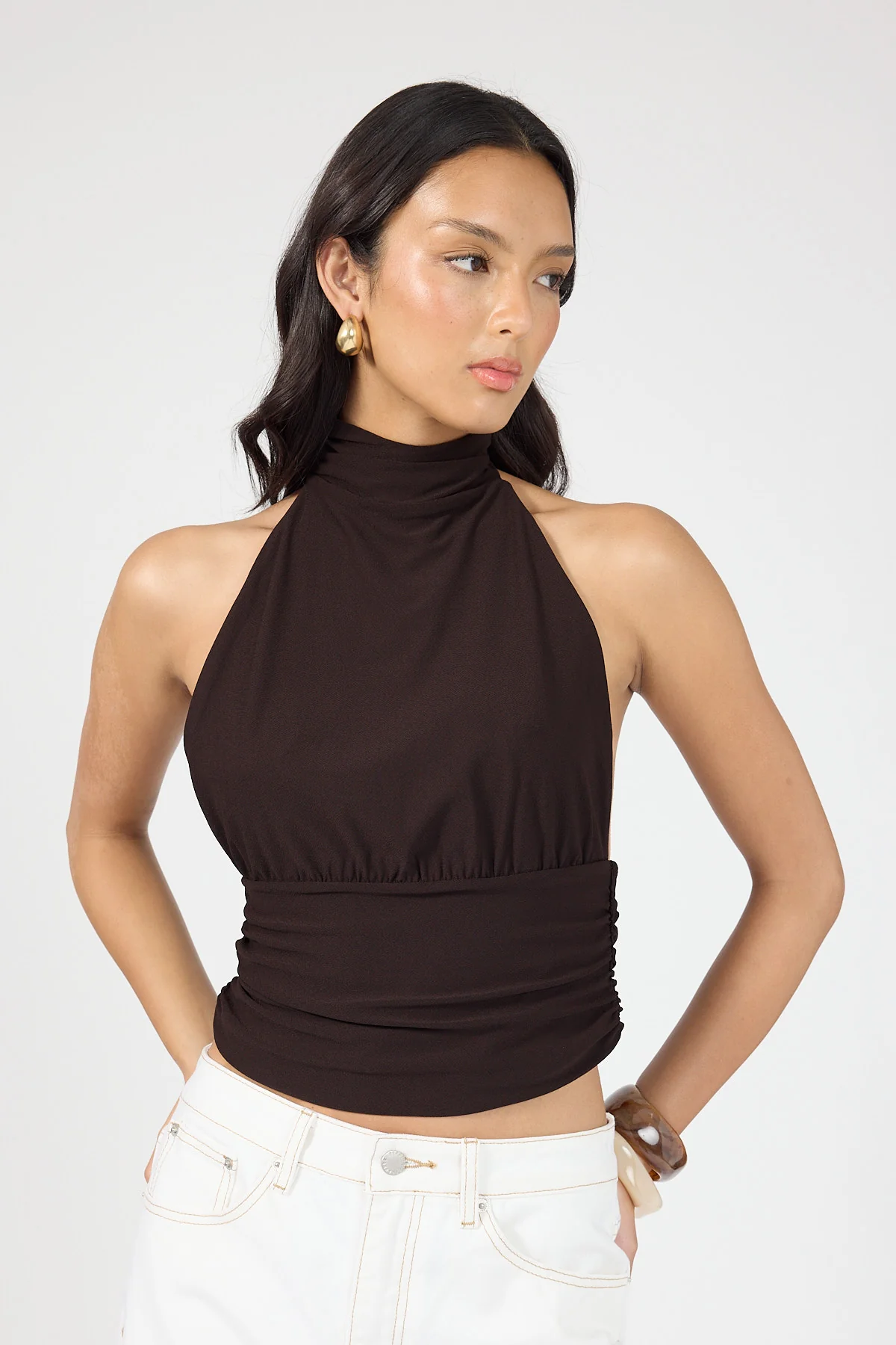 Perfect Stranger Aria Halter Top Brown - Image 2
