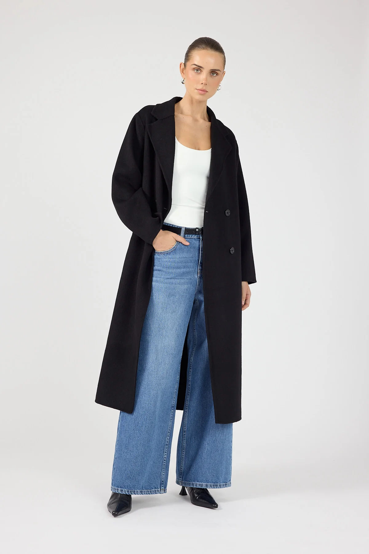 Perfect Stranger Asher Long Line Coat Black - Image 4