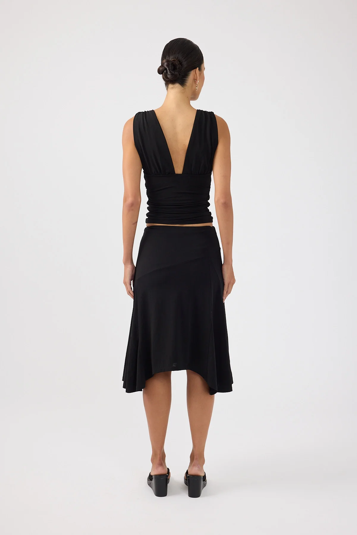 Perfect Stranger Avery Asymmetrical Midi Skirt Black - Image 5