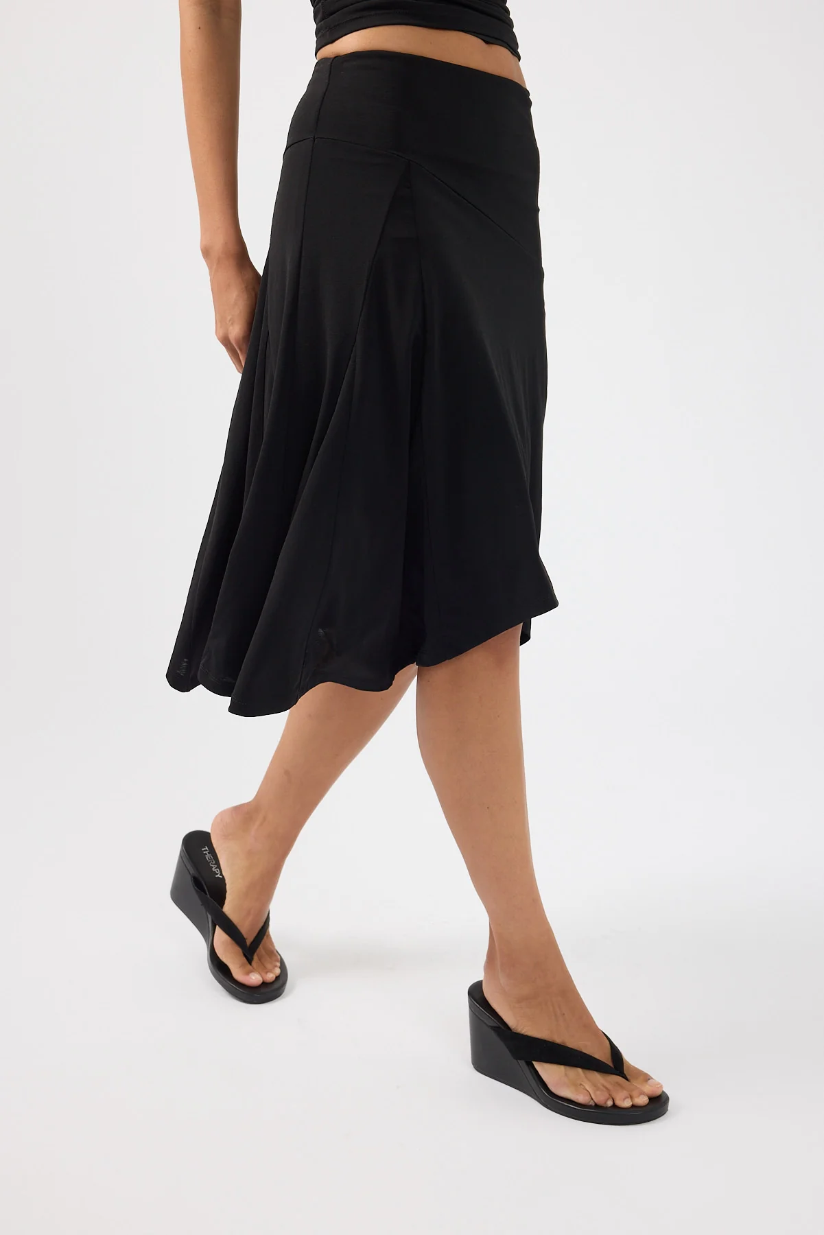 Perfect Stranger Avery Asymmetrical Midi Skirt Black - Image 6
