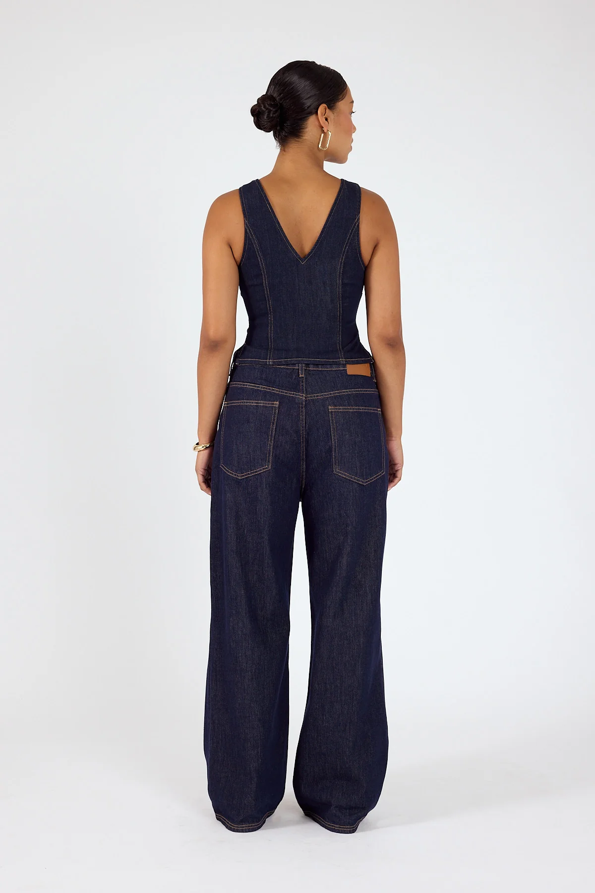 Perfect Stranger Axel Button up denim Top Dark Blue Denim - Image 5