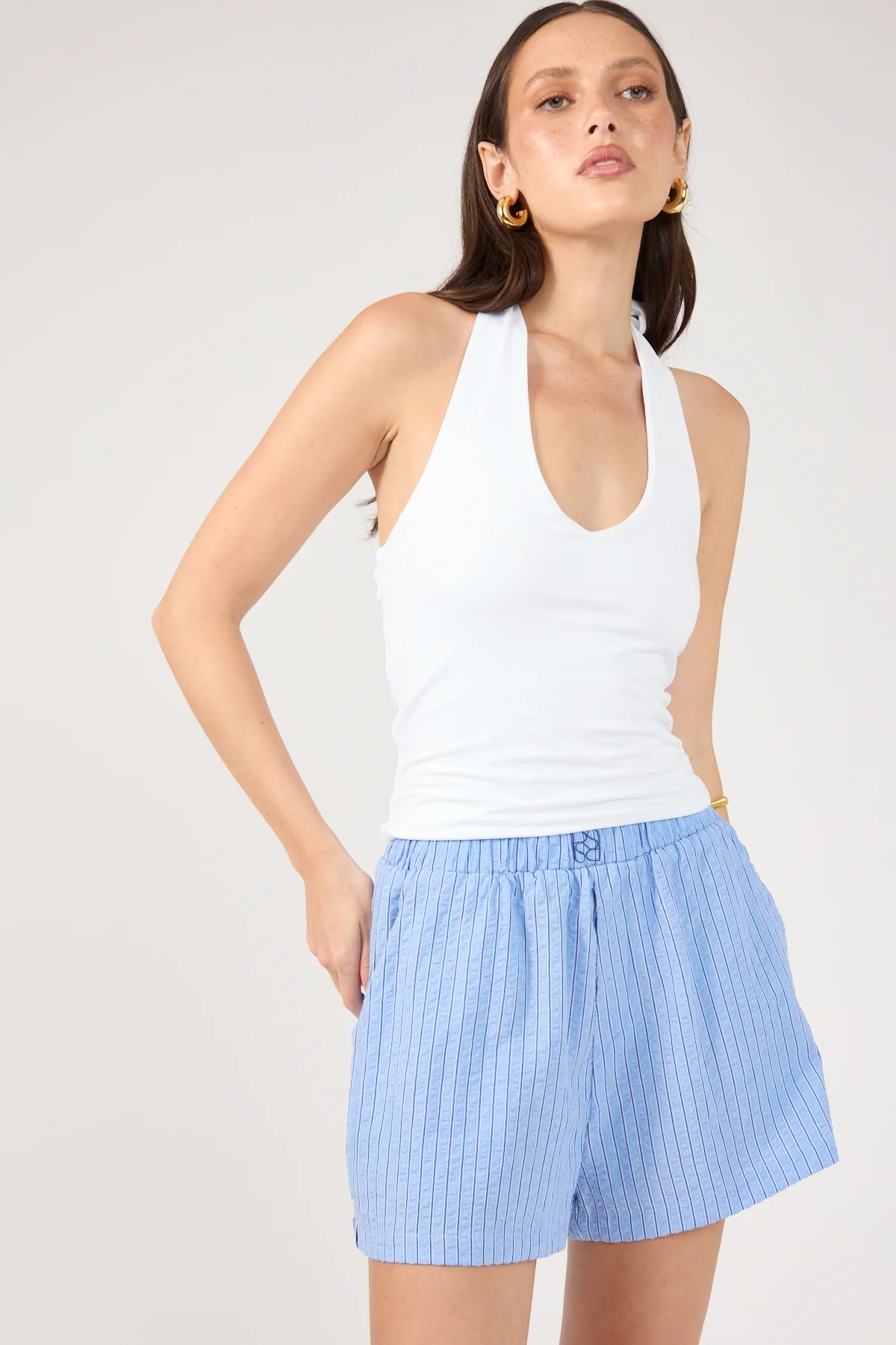 Perfect Stranger Azure Striped Short Blue Stripe - Image 4
