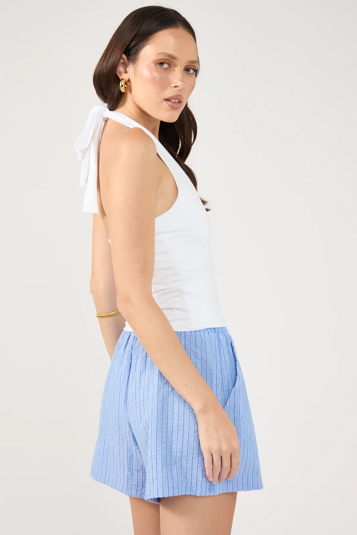Perfect Stranger Azure Striped Short Blue Stripe - Image 5