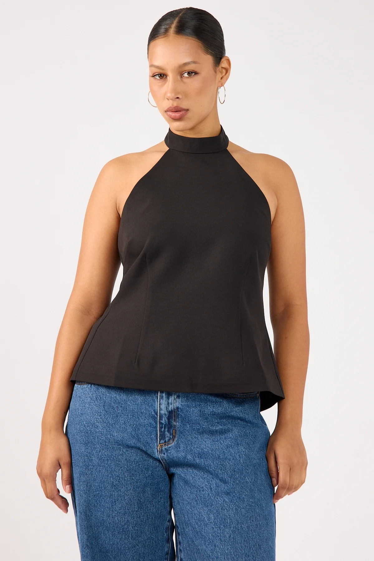 Perfect Stranger Beck Buckle Halter Top Black - Image 6