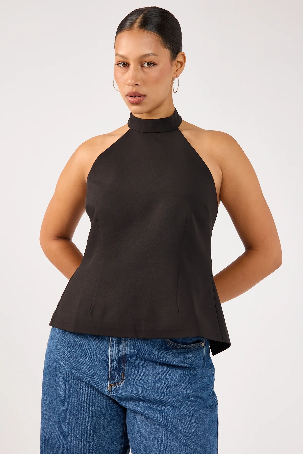 Perfect Stranger Beck Buckle Halter Top Black - Image 8
