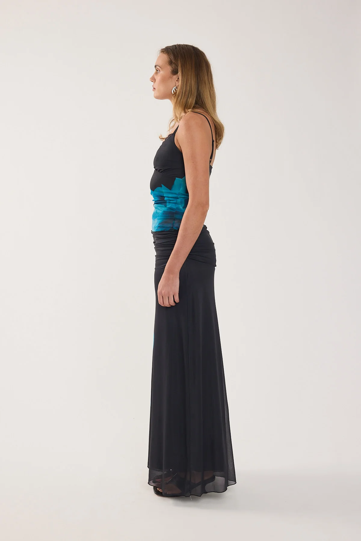 Perfect Stranger Belle Maxi Skirt Blue Print - Image 2