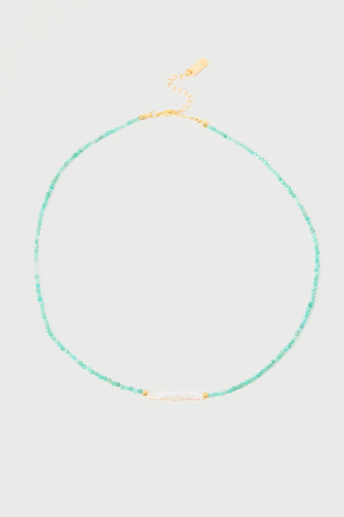 Perfect Stranger Briella Beaded Pearl Necklace Mint/Pearl