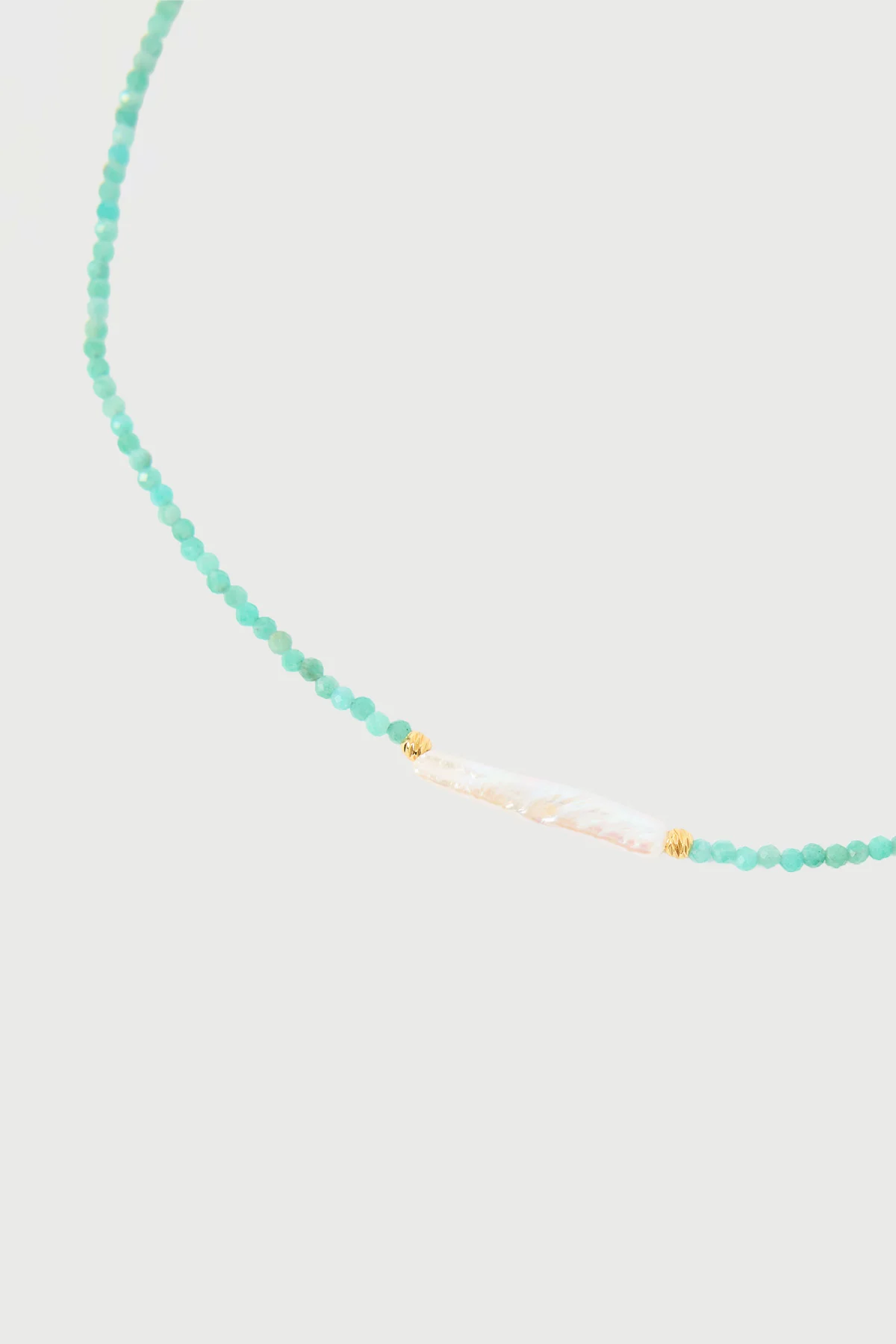 Perfect Stranger Briella Beaded Pearl Necklace Mint/Pearl - Image 2