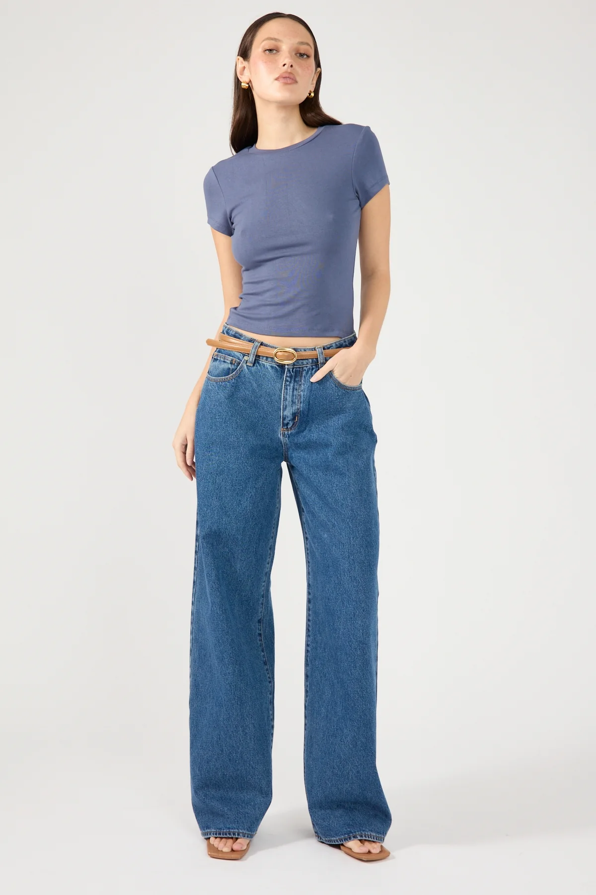 Perfect Stranger Cap Sleeve Tee Blue - Image 2