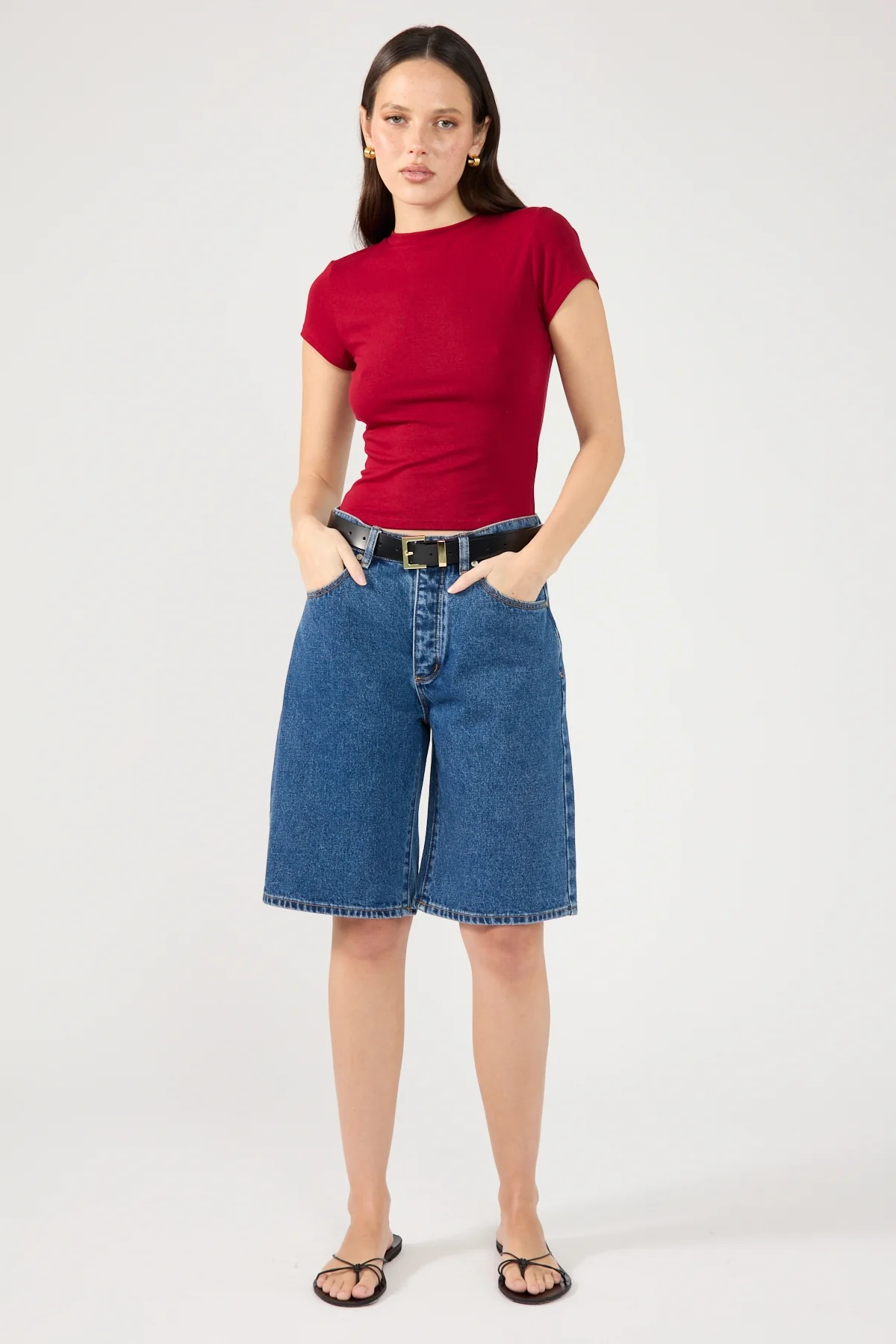 Perfect Stranger Cap Sleeve Tee Red - Image 2
