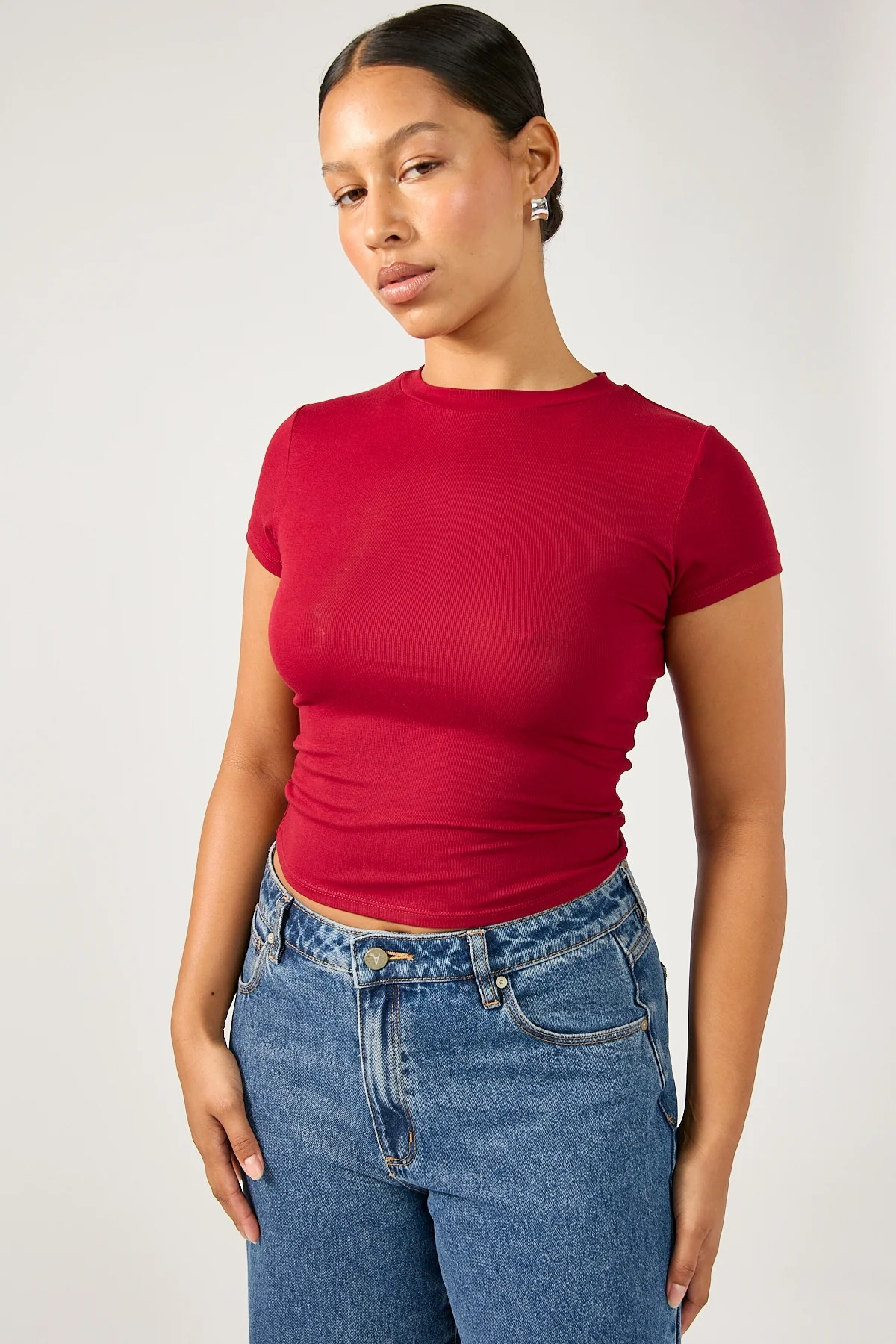 Perfect Stranger Cap Sleeve Tee Red - Image 5