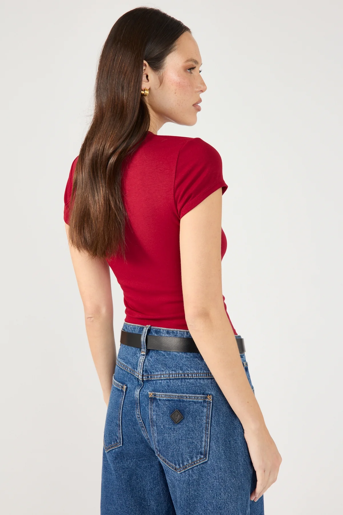 Perfect Stranger Cap Sleeve Tee Red - Image 8