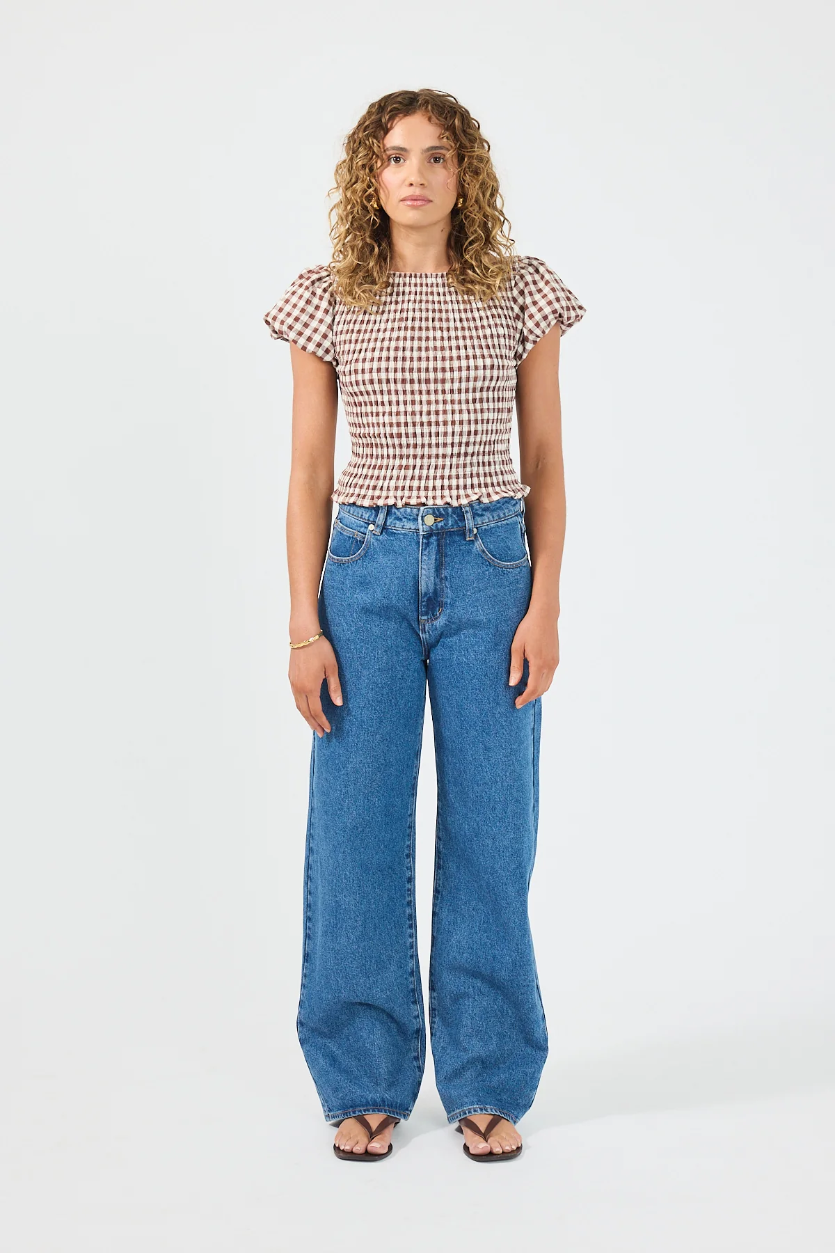 Perfect Stranger Carlie Short Sleeve Top Brown Print