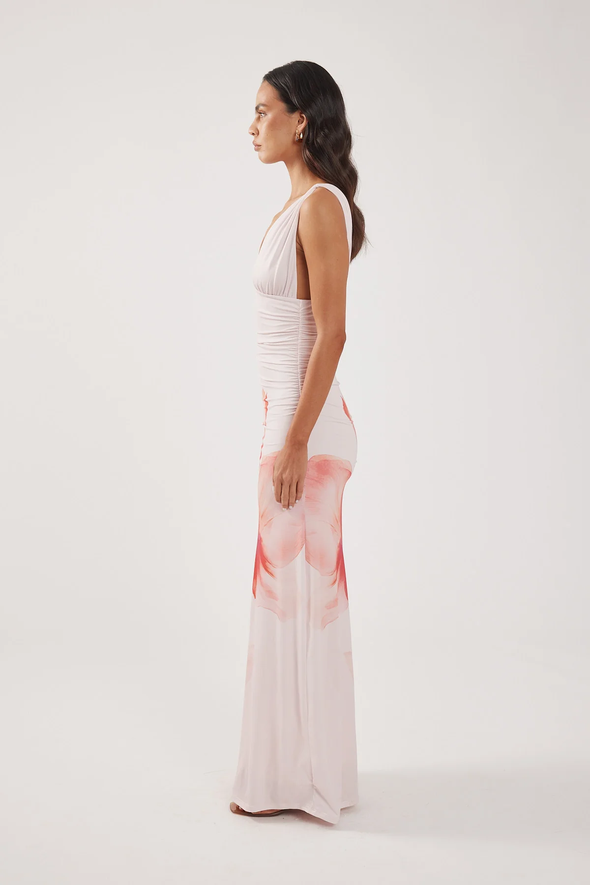 Perfect Stranger Cassia Flower Maxi Dress Pink Print - Image 3