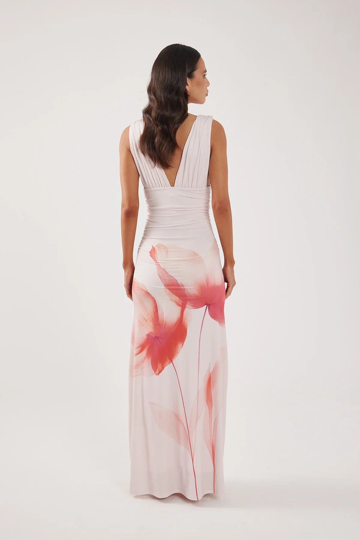 Perfect Stranger Cassia Flower Maxi Dress Pink Print - Image 4
