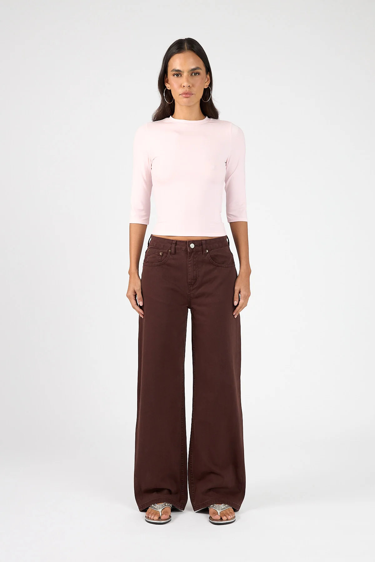 Perfect Stranger Classic 3/4 Sleeve T-shirt Dusty Pink - Image 4