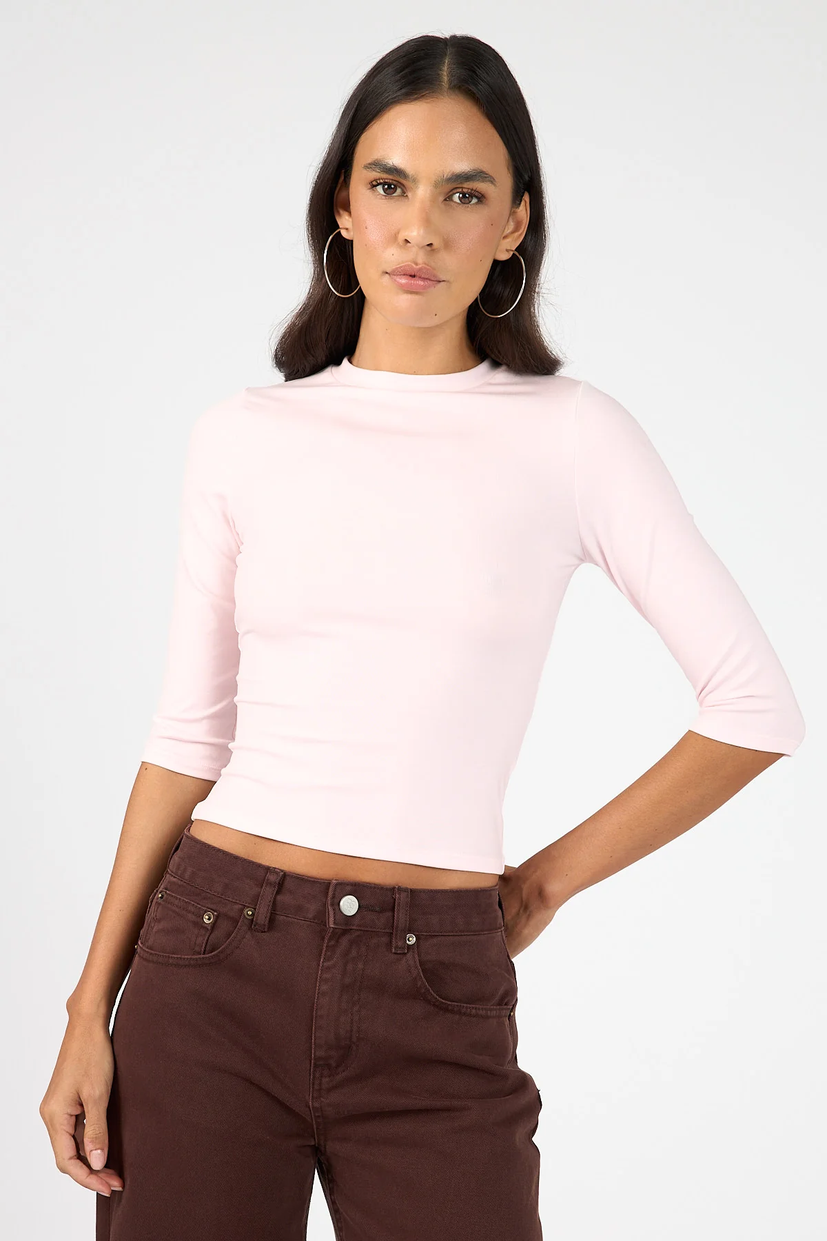 Perfect Stranger Classic 3/4 Sleeve T-shirt Dusty Pink - Image 5