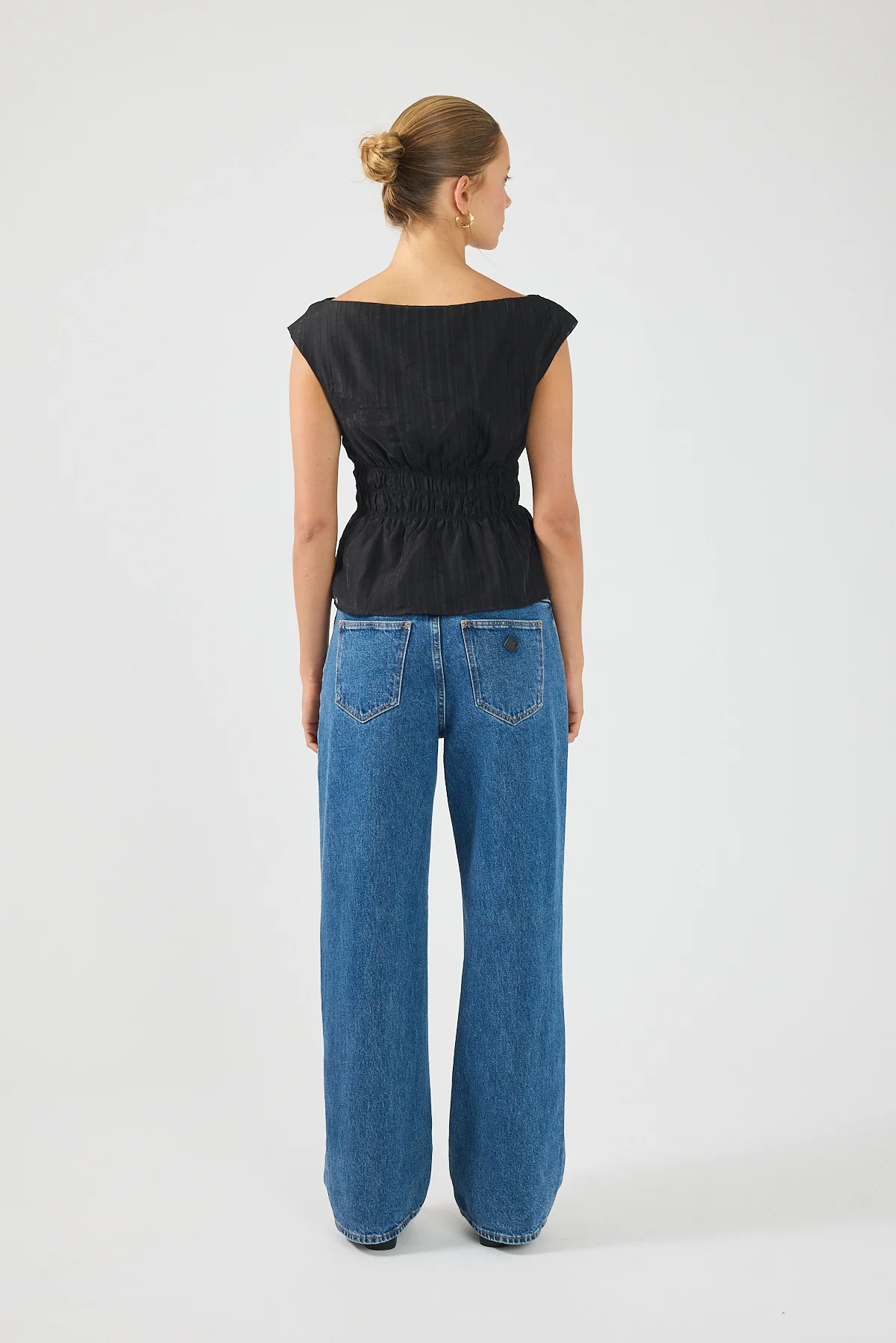 Perfect Stranger Claudette Shirred Top Black - Image 3