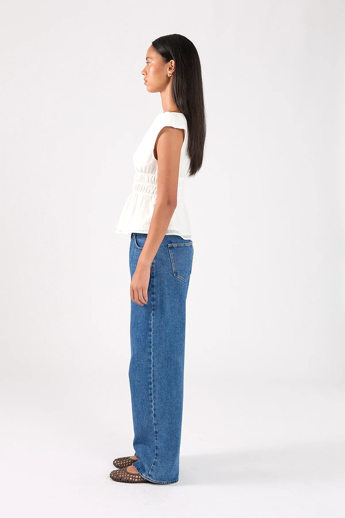 Perfect Stranger Claudette Shirred Top White - Image 3