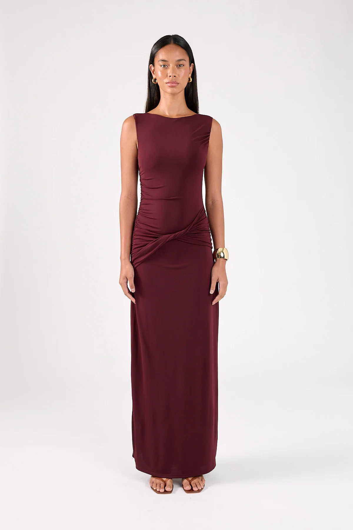 Perfect Stranger Cody High Neck Maxi Dress Plum - Image 2
