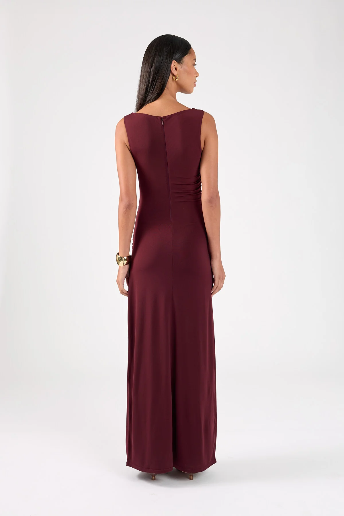 Perfect Stranger Cody High Neck Maxi Dress Plum - Image 4