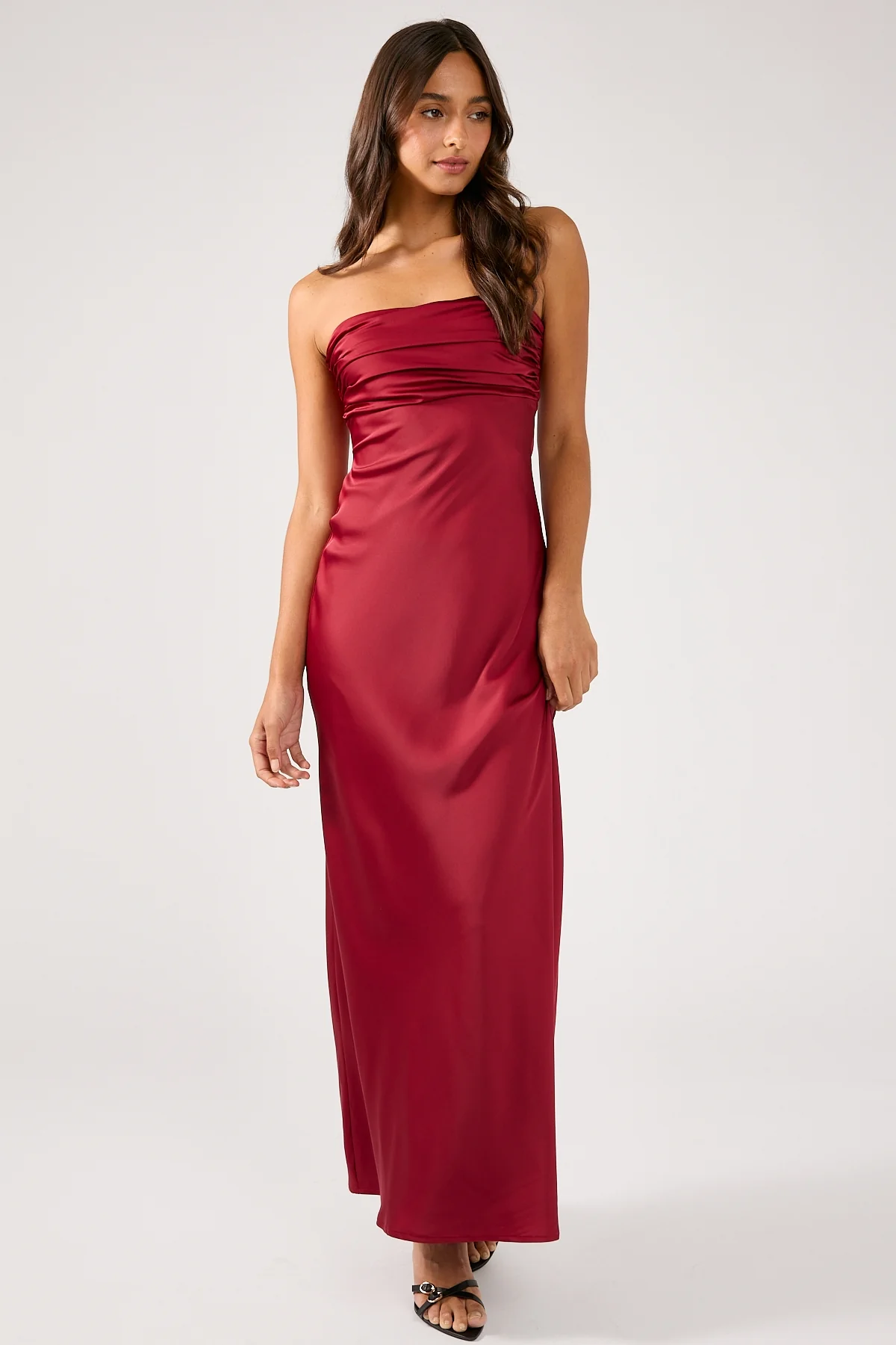 Perfect Stranger Corrie Strapless Maxi Dress Burgundy - Image 2