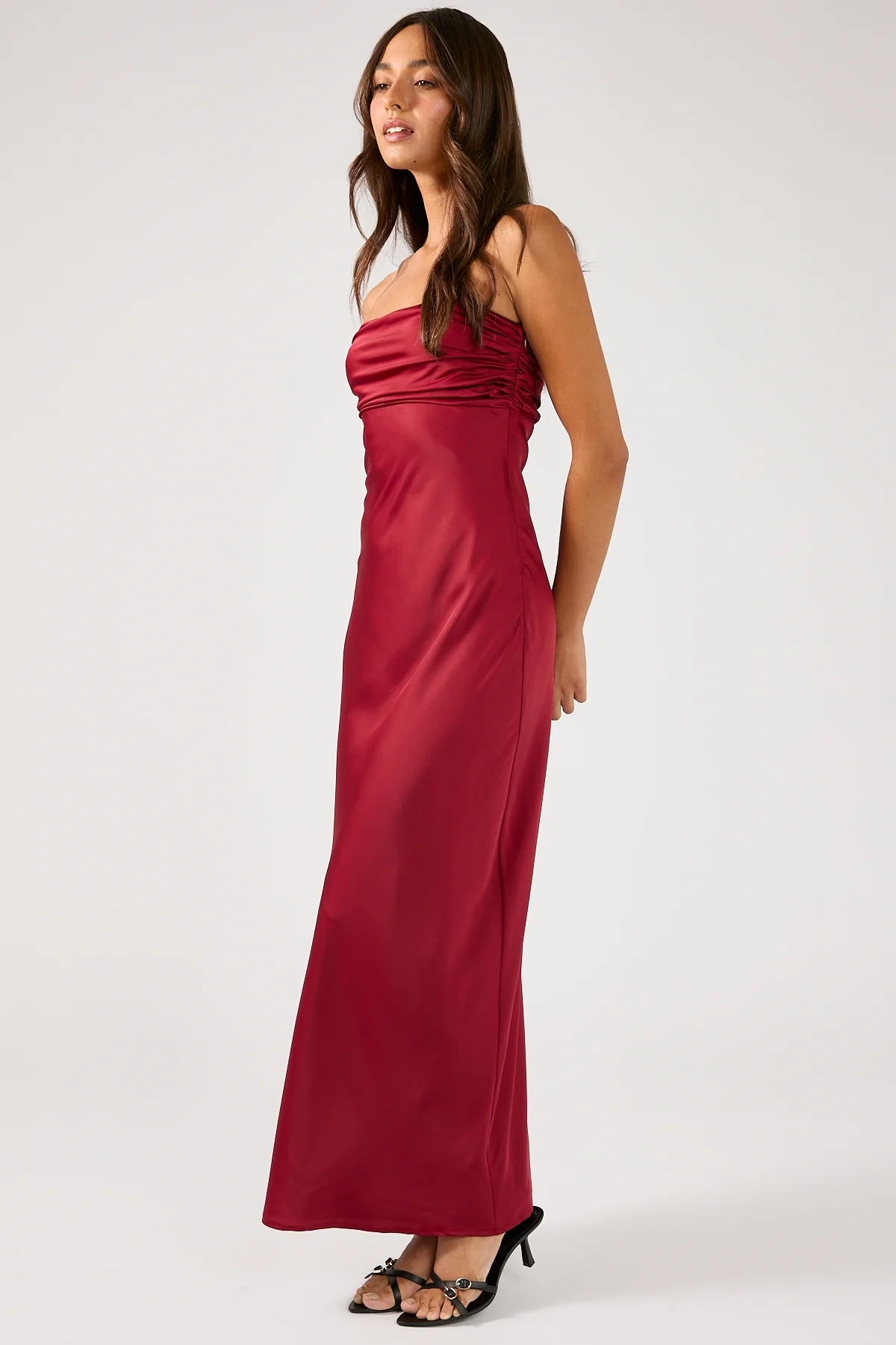 Perfect Stranger Corrie Strapless Maxi Dress Burgundy - Image 6