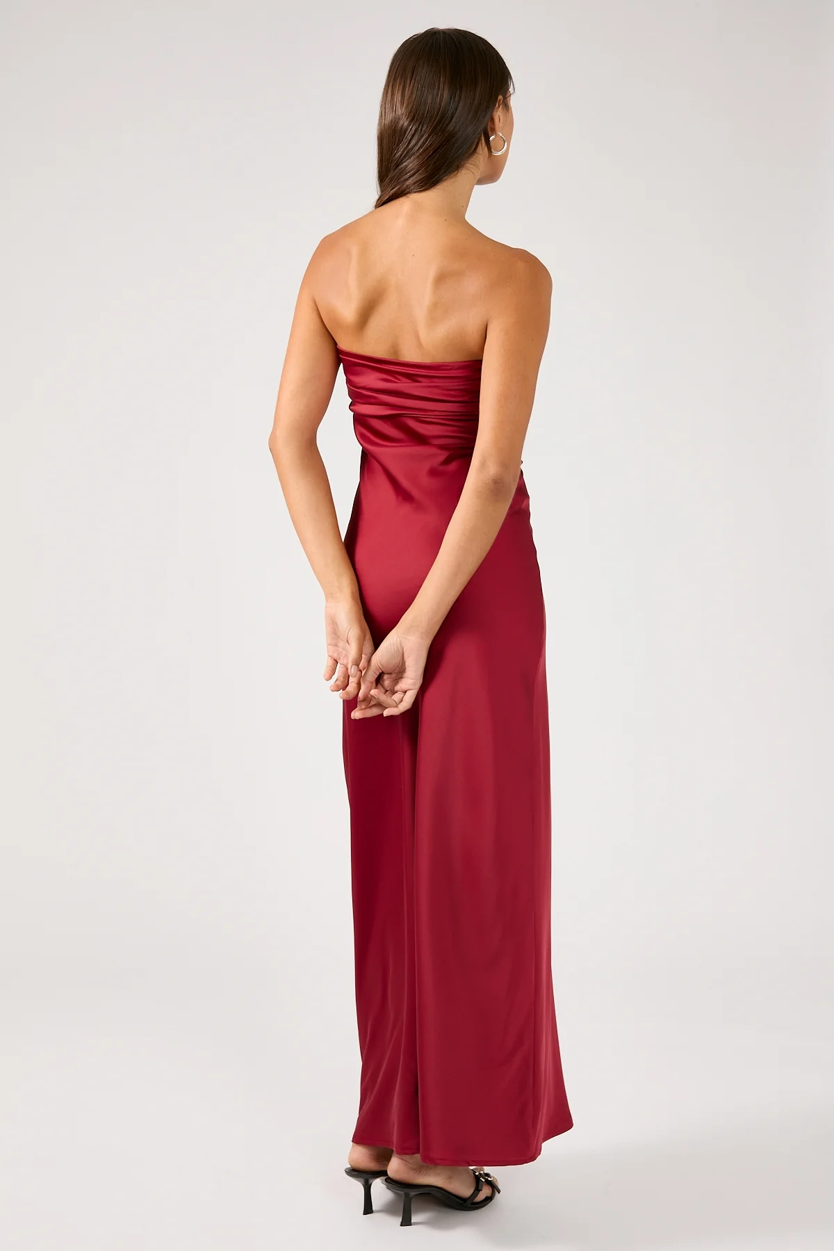 Perfect Stranger Corrie Strapless Maxi Dress Burgundy - Image 7