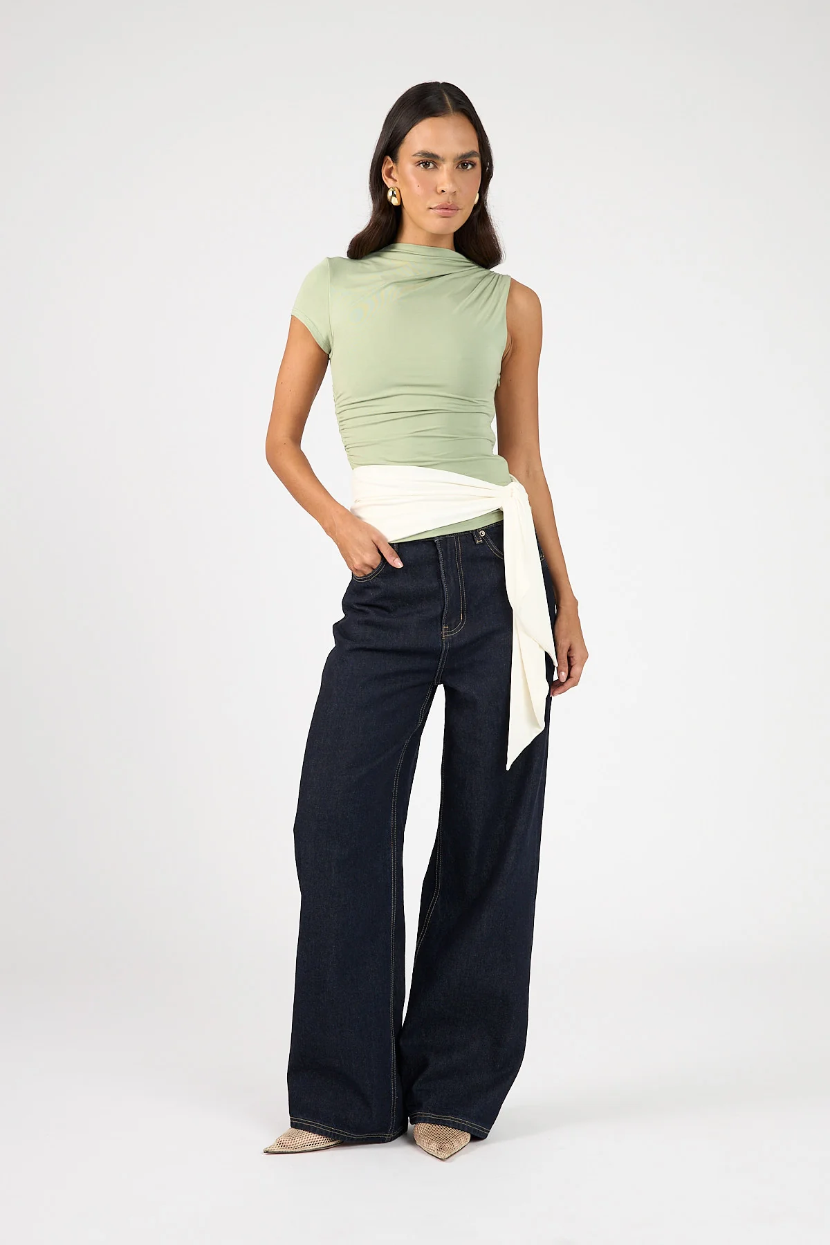 Perfect Stranger Daisy Sash Top Matcha Green - Image 14