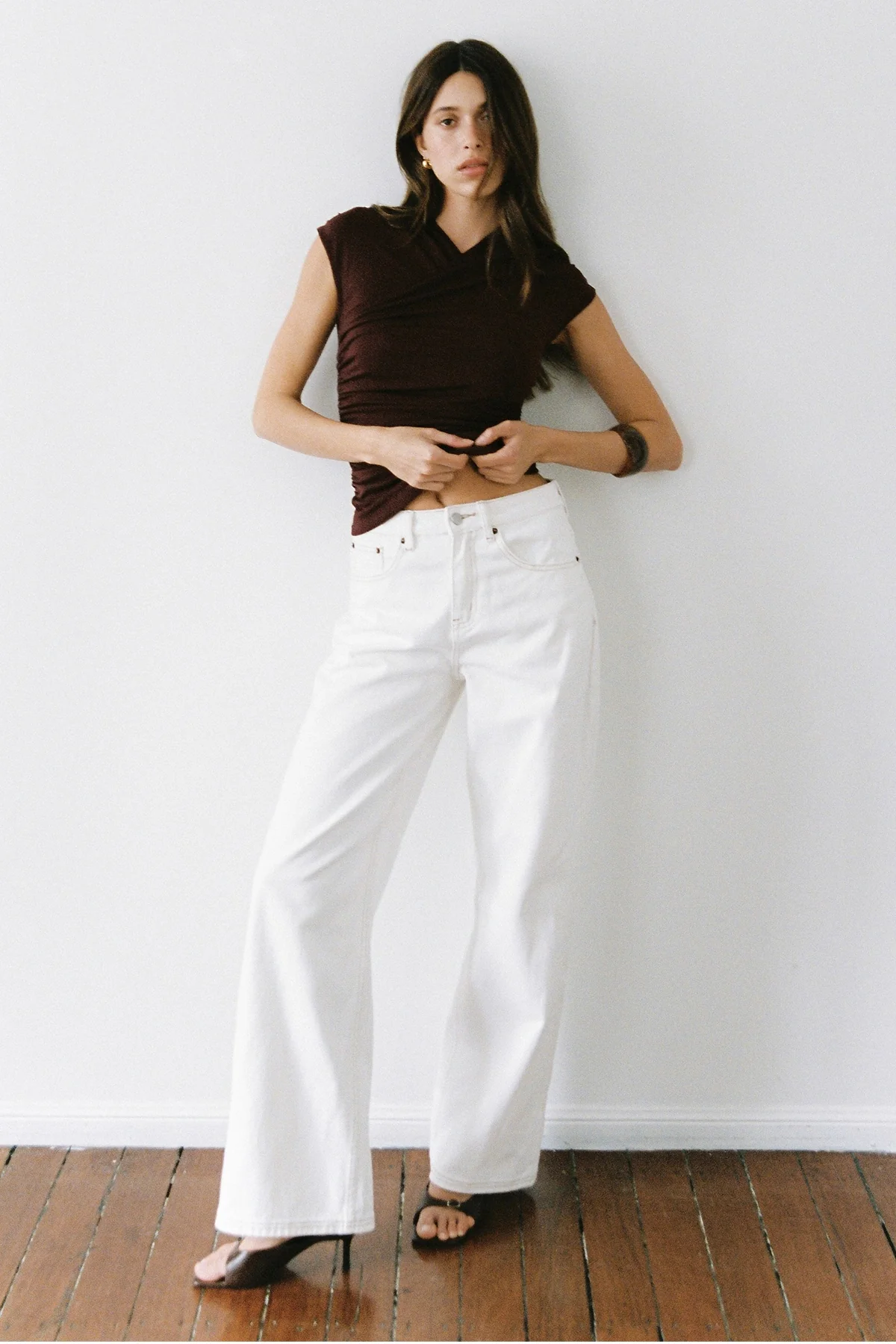 Perfect Stranger Dara Sleeveless Wrap Top Plum - Image 5