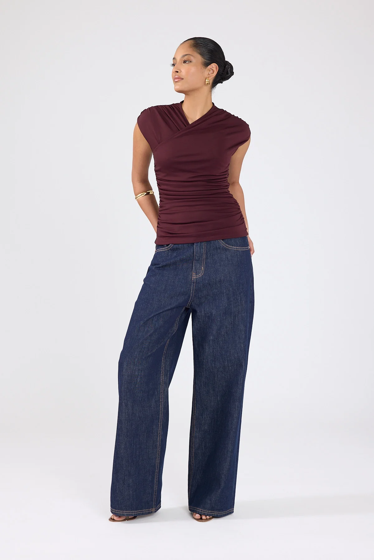 Perfect Stranger Dara Sleeveless Wrap Top Plum - Image 9