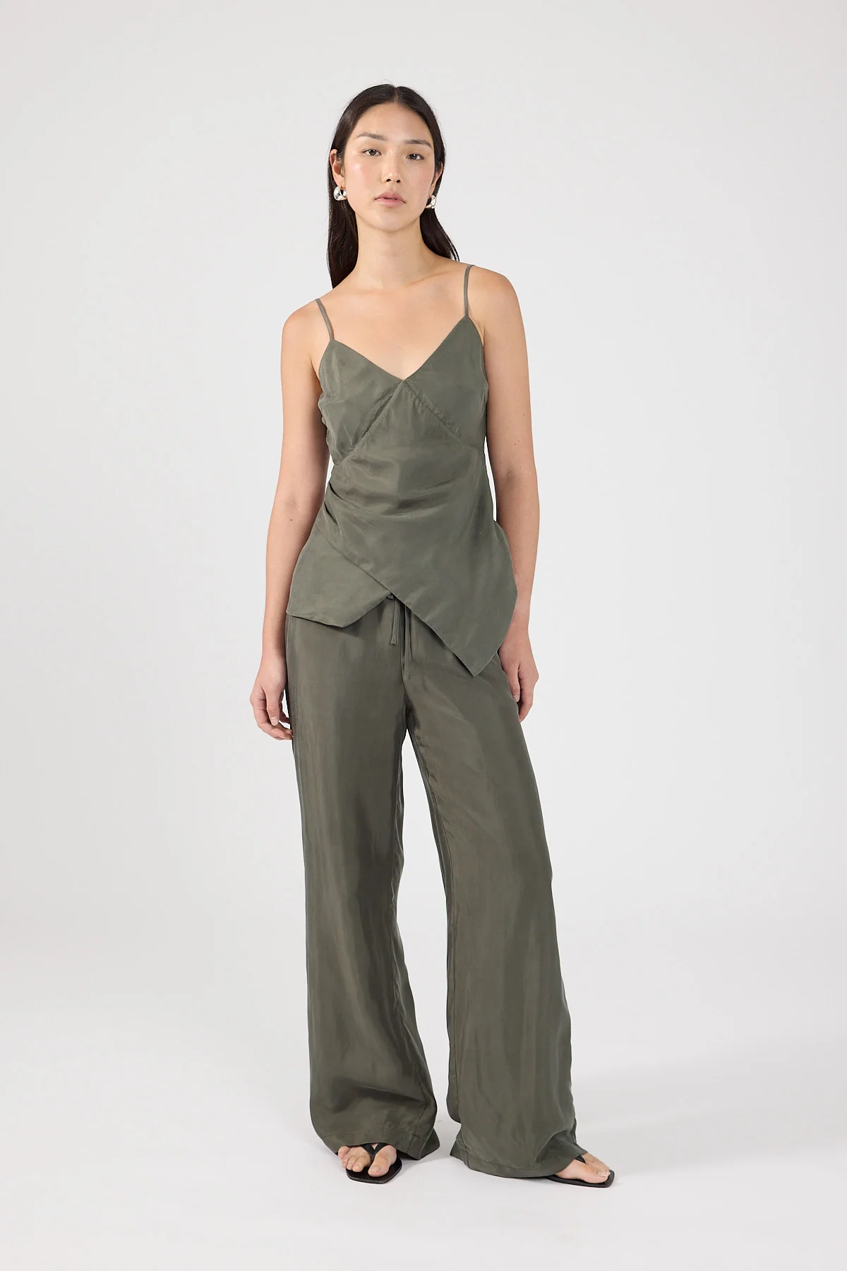 Perfect Stranger Darcy Cupro Mid Rise Pants Khaki - Image 4