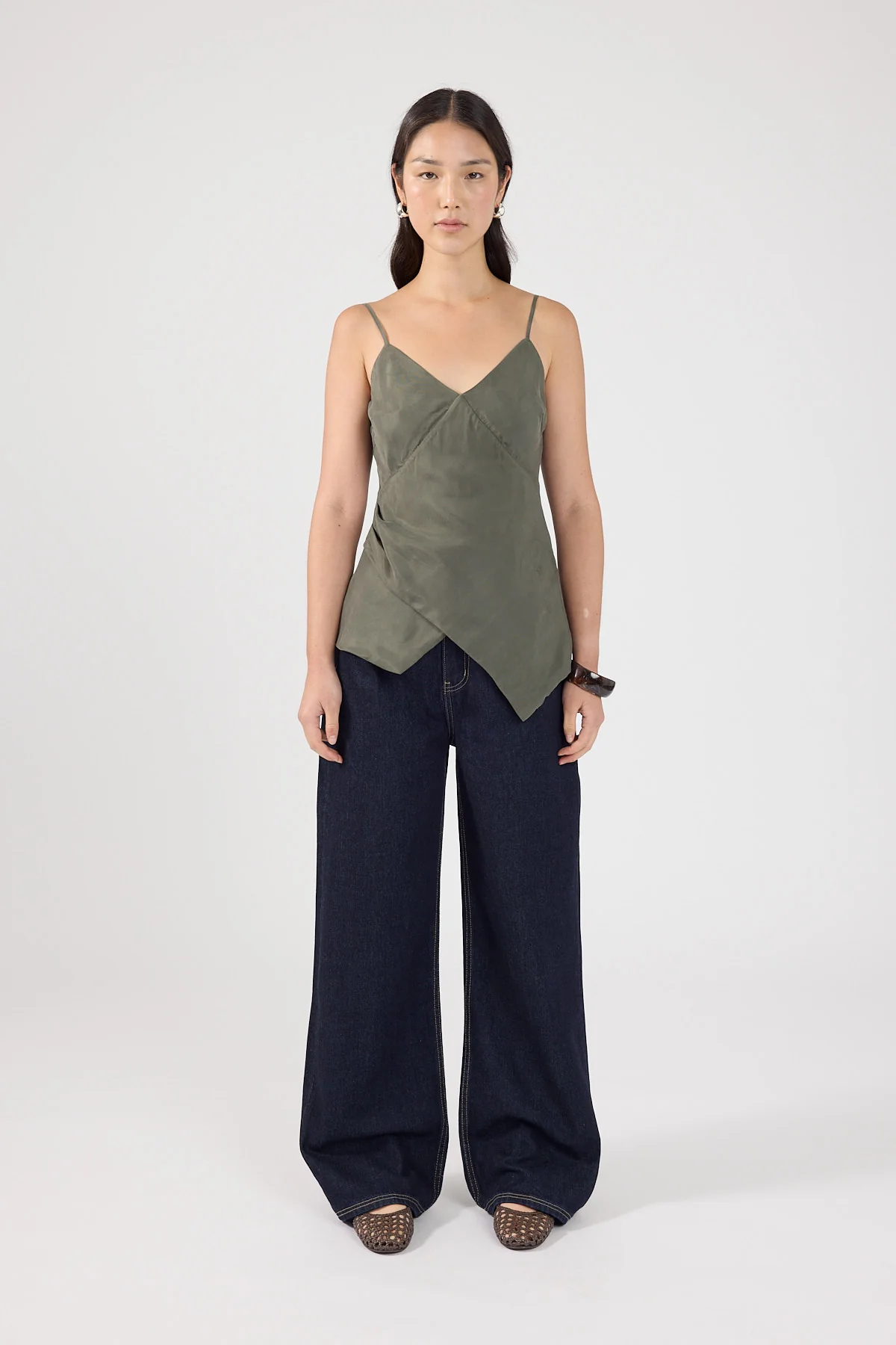 Perfect Stranger Darcy Cupro Top Khaki