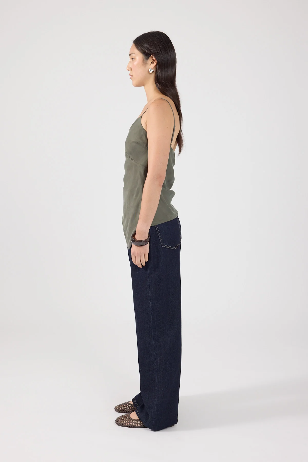 Perfect Stranger Darcy Cupro Top Khaki - Image 2