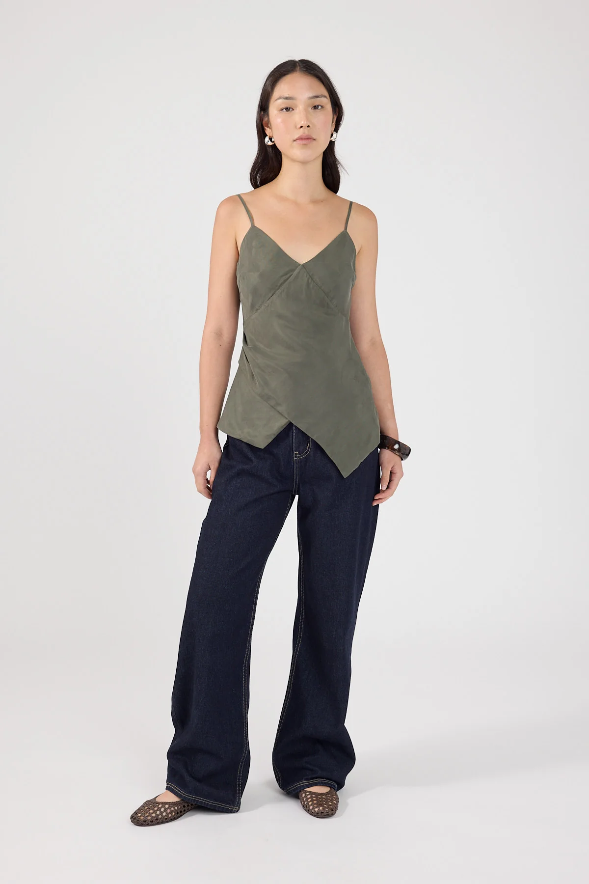 Perfect Stranger Darcy Cupro Top Khaki - Image 4