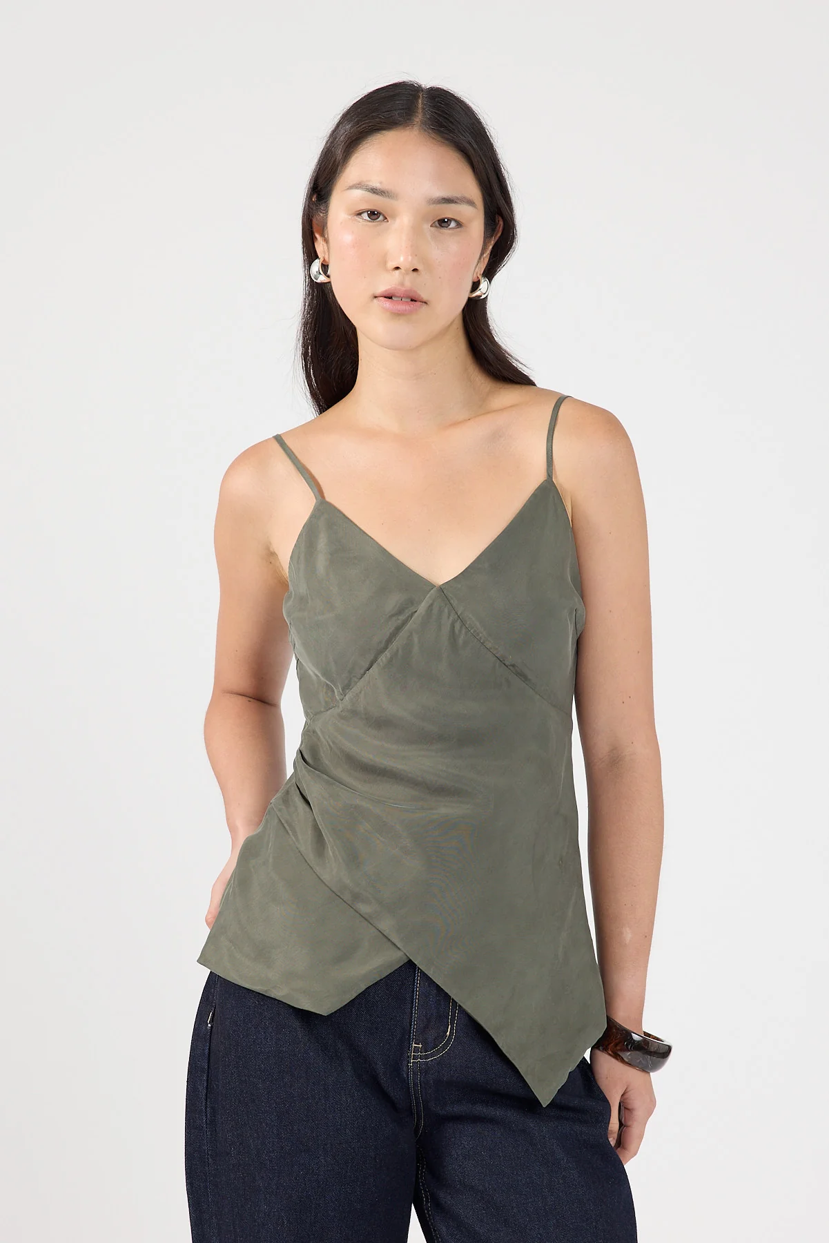 Perfect Stranger Darcy Cupro Top Khaki - Image 5