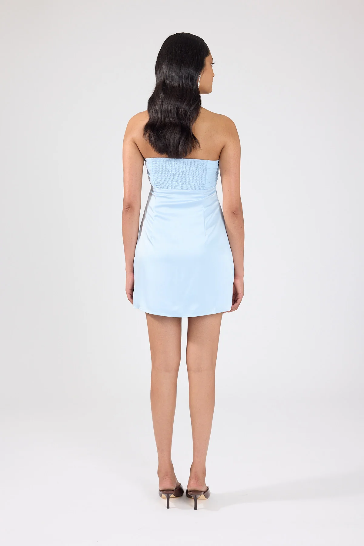 Perfect Stranger Delta Satin Mini Dress Blue - Image 3